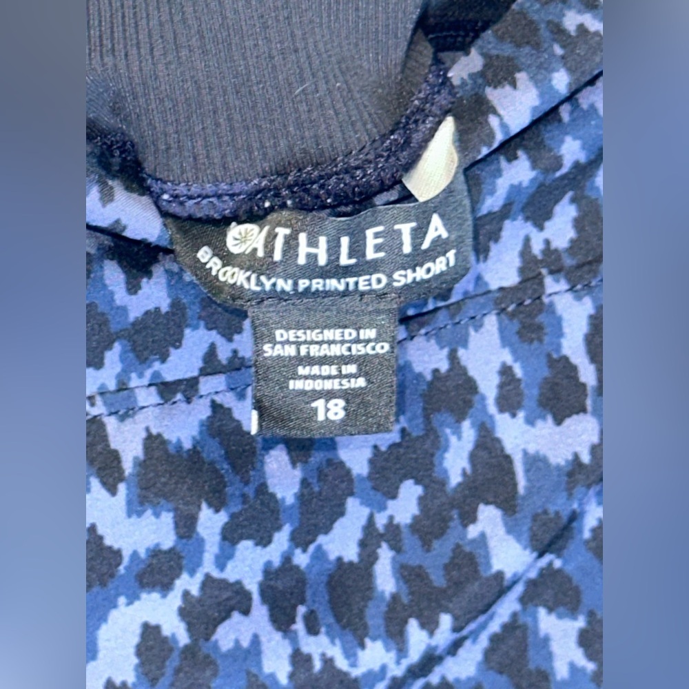 Athleta Women's Brooklyn Printed Shorts Black Navy ALVN Size 18 - Picture 3 of 5